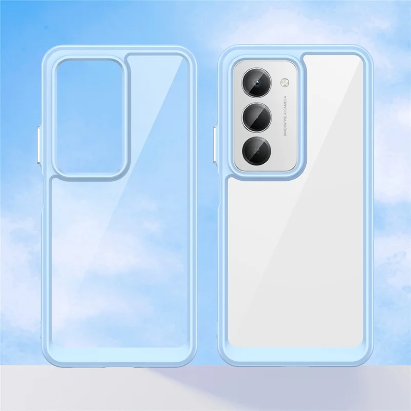 Obudowa na Xiaomi Redmi 15 5G (168 mm) z TPU i akrylu, przezroczysta ochronna pokrywa na telefon - niebieska