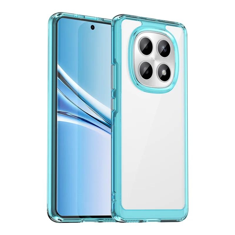 Capa Protetora Transparente Azul para Xiaomi Redmi Note 15 5G - TPU + Acrílico
