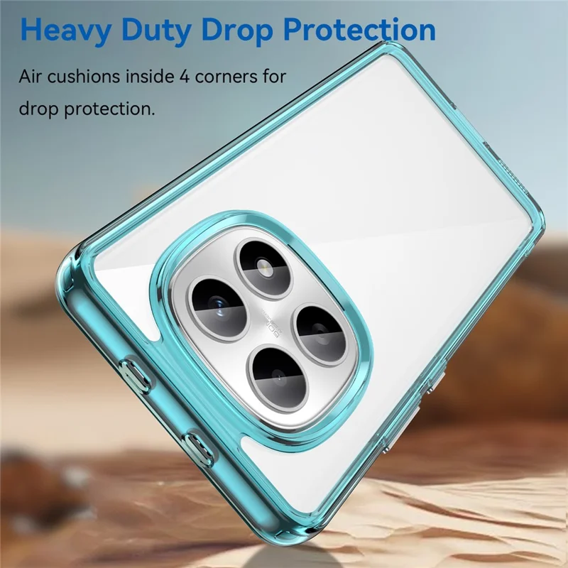 Capa Protetora Transparente Azul para Xiaomi Redmi Note 15 5G - TPU + Acrílico