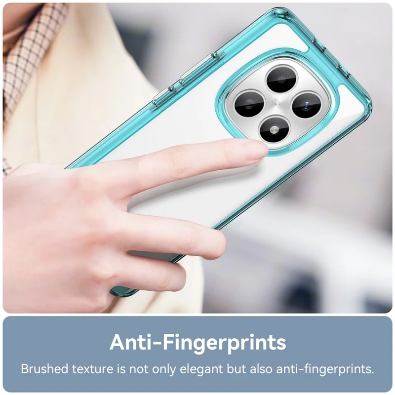 Capa Protetora Transparente Azul para Xiaomi Redmi Note 15 5G - TPU + Acrílico
