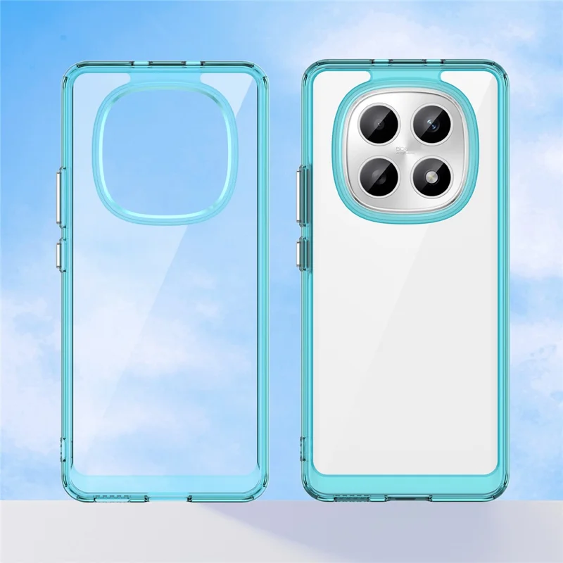 Capa Protetora Transparente Azul para Xiaomi Redmi Note 15 5G - TPU + Acrílico