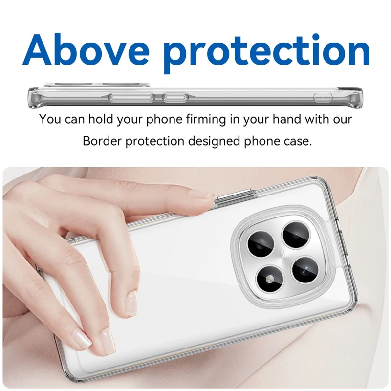 For Xiaomi Redmi Note 15 5G (Global) Case TPU + Acrylic Protective Clear Phone Cover - Transparent