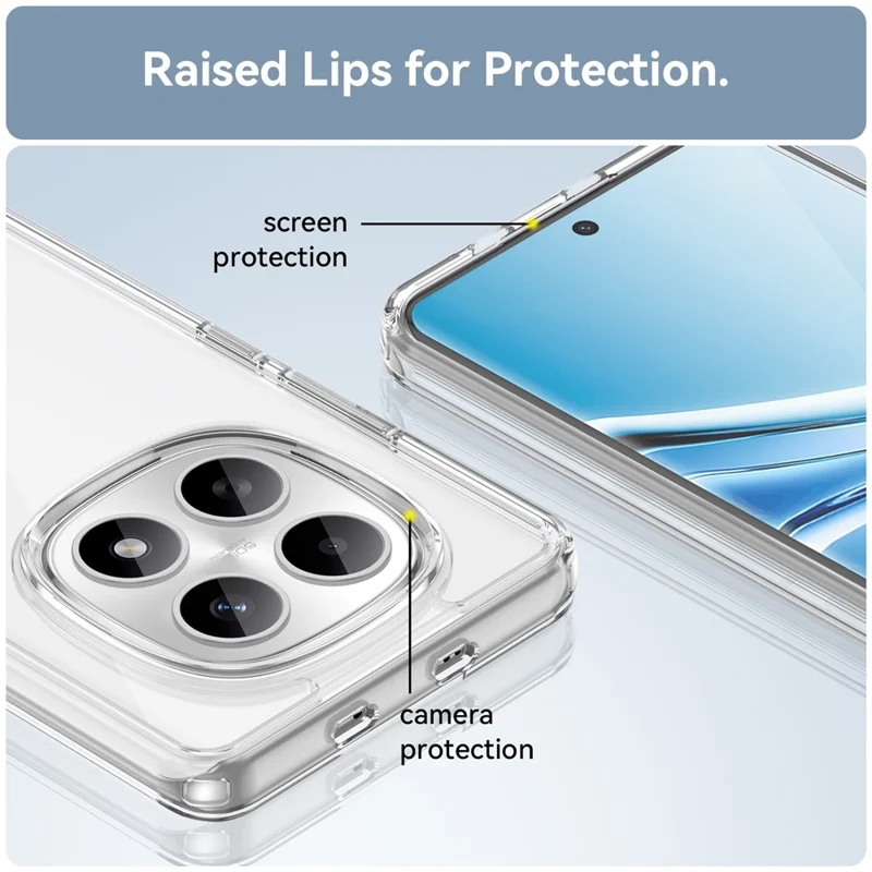 For Xiaomi Redmi Note 15 5G (Global) Case TPU + Acrylic Protective Clear Phone Cover - Transparent