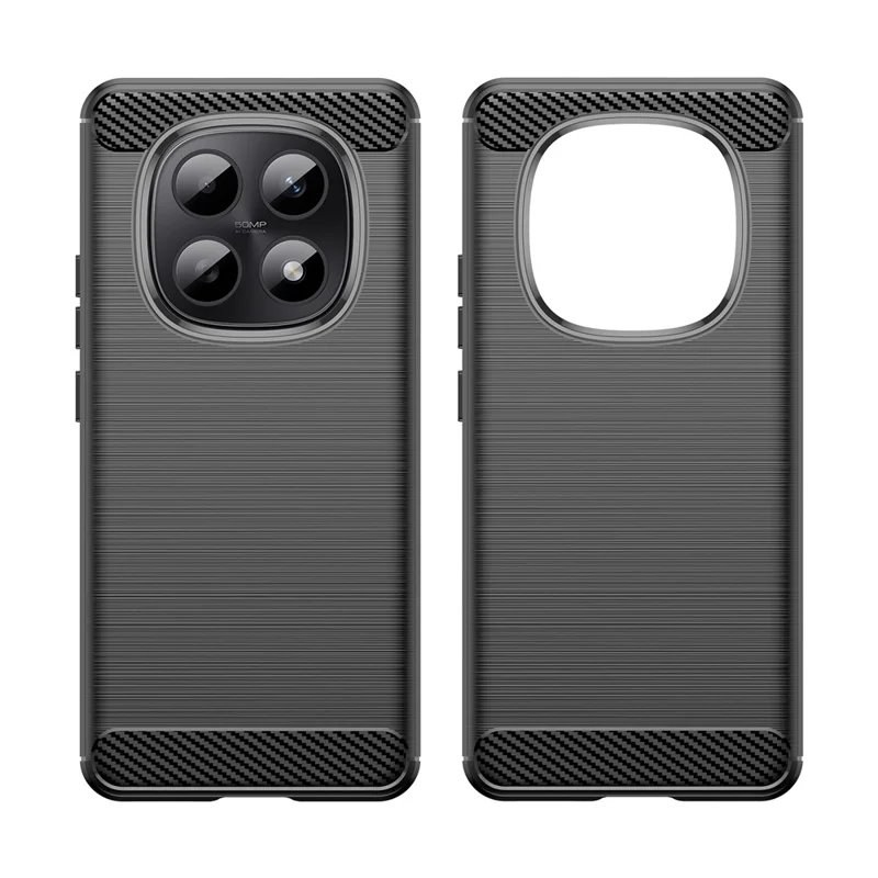 Étui de protection pour Xiaomi Redmi Note 15 5G - Noir, texture en fibre de carbone brossée