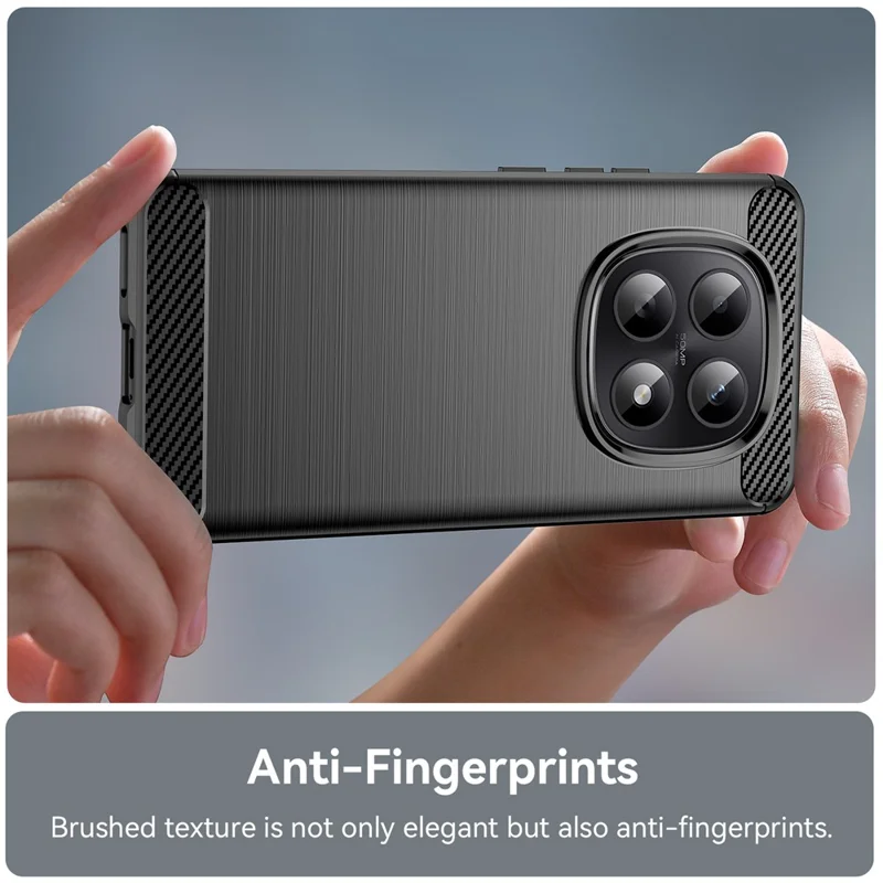 Étui de protection pour Xiaomi Redmi Note 15 5G - Noir, texture en fibre de carbone brossée