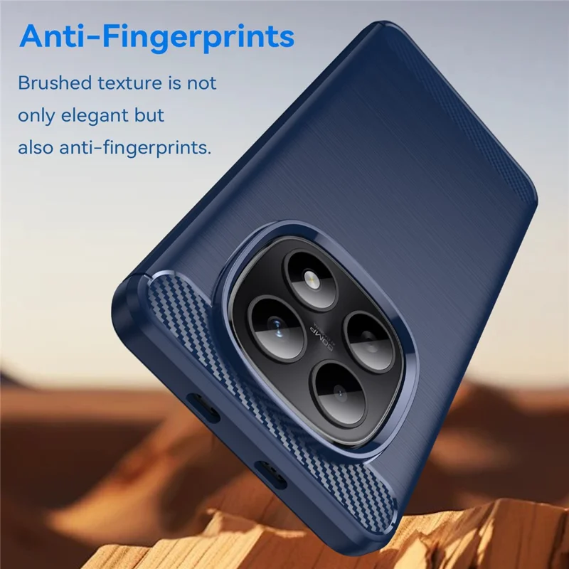 For Xiaomi Redmi Note 15 5G (Global) Case Protective Phone Cover Carbon Fiber Texture Brushed - Blue