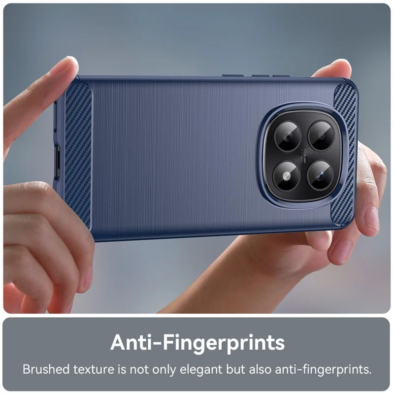 For Xiaomi Redmi Note 15 5G (Global) Case Protective Phone Cover Carbon Fiber Texture Brushed - Blue