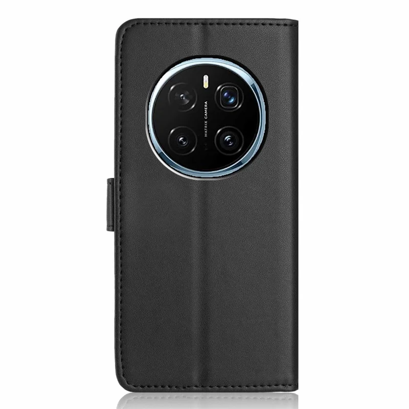 Capa de Carteira Pro 5G Magic7 For Honor com Alça / Vários Compartimentos para Cartões Cor Sólida Capa de Telefone de Couro com Suporte - Preto