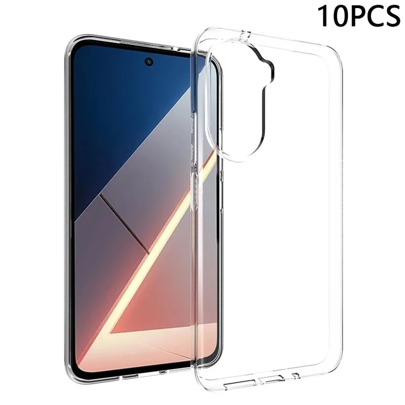 10Pcs / Pack For Xiaomi Poco M7 Plus 5G / Poco M7 4G Case Watermark Free TPU Protective Clear Phone Cover