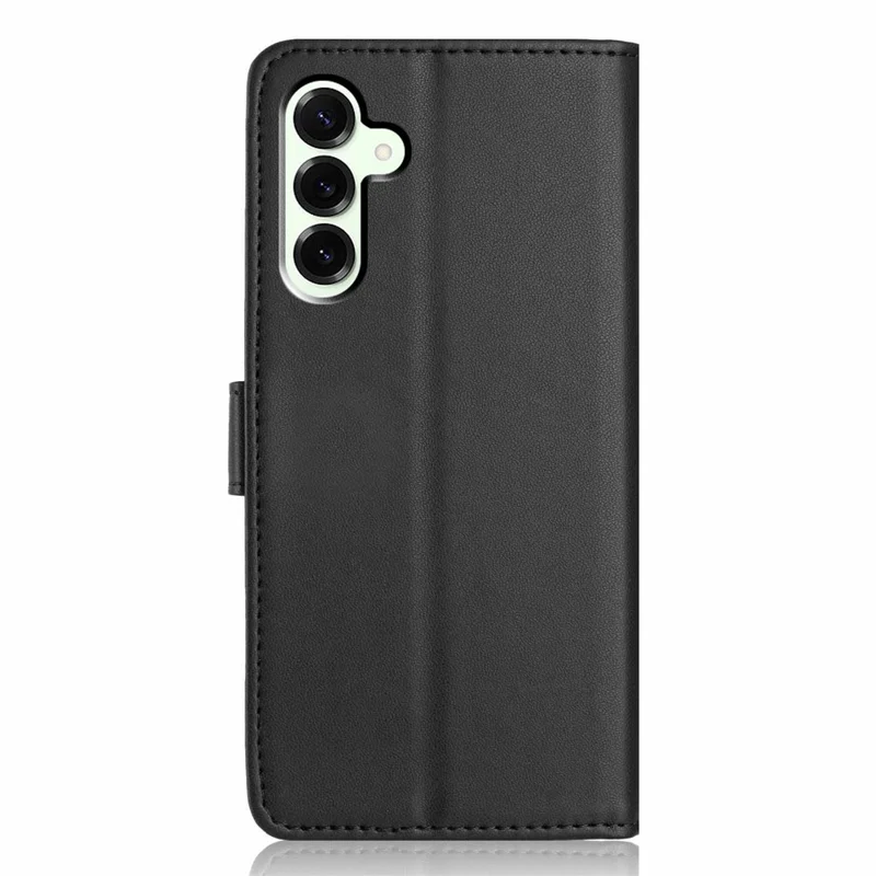 For Samsung Galaxy S25+ Wallet Case with Strap / Multiple Card Slots Solid Color Leather Stand Phone Cover - Black