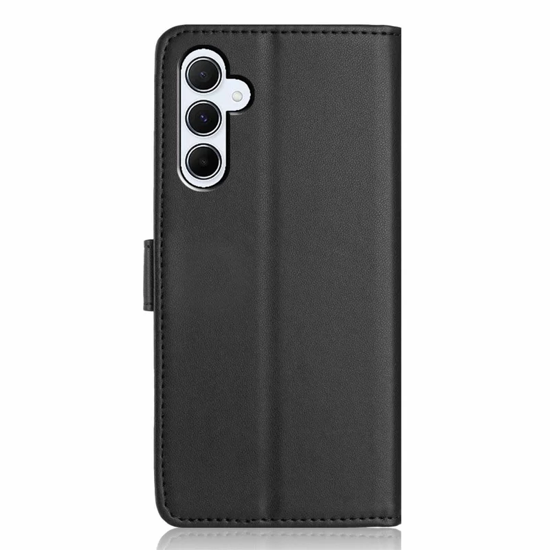 For Samsung Galaxy A34 5G Wallet Case with Strap / Multiple Card Slots Solid Color Leather Stand Phone Cover - Black