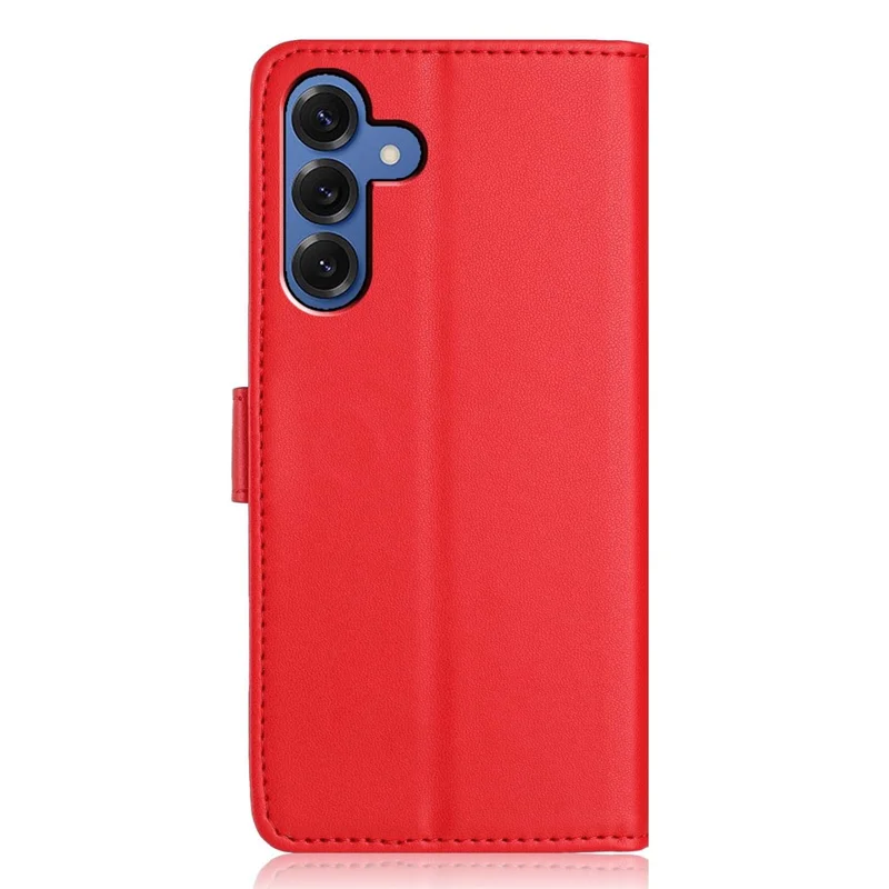 For Samsung Galaxy A36 5G Wallet Case with Strap / Multiple Card Slots Solid Color Leather Stand Phone Cover - Red