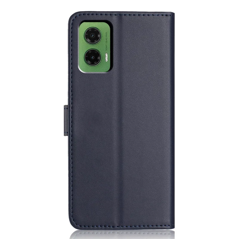 For Motorola Moto G35 5G Wallet Case with Strap / Multiple Card Slots Solid Color Leather Stand Phone Cover - Blue