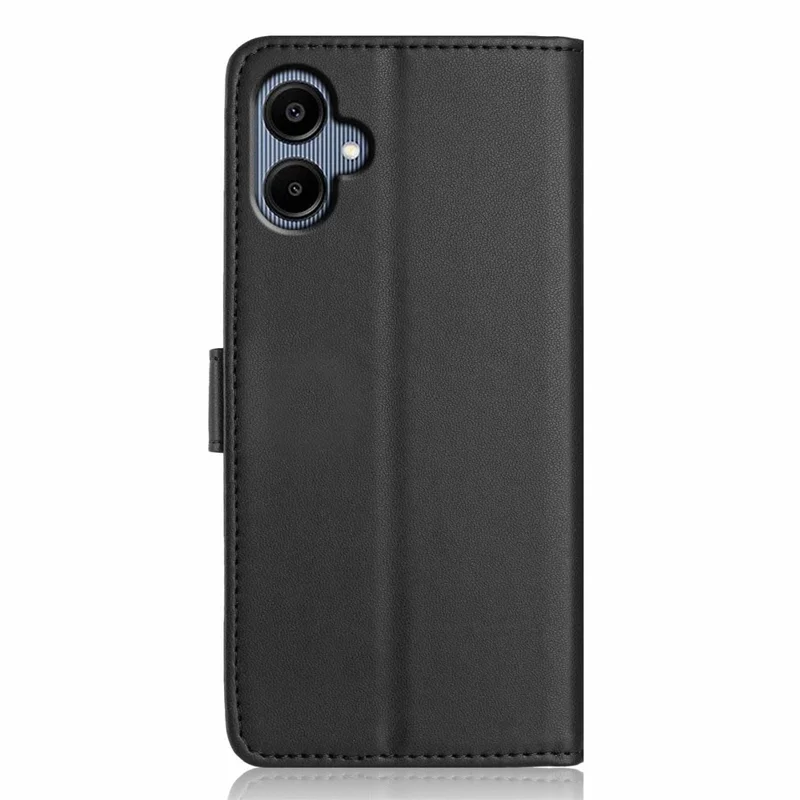 Capa de Carteira para Samsung Galaxy A05 4G com Alça / Vários Slots para Cartões Cor Sólida Capa de Telefone de Couro com Suporte - Preto