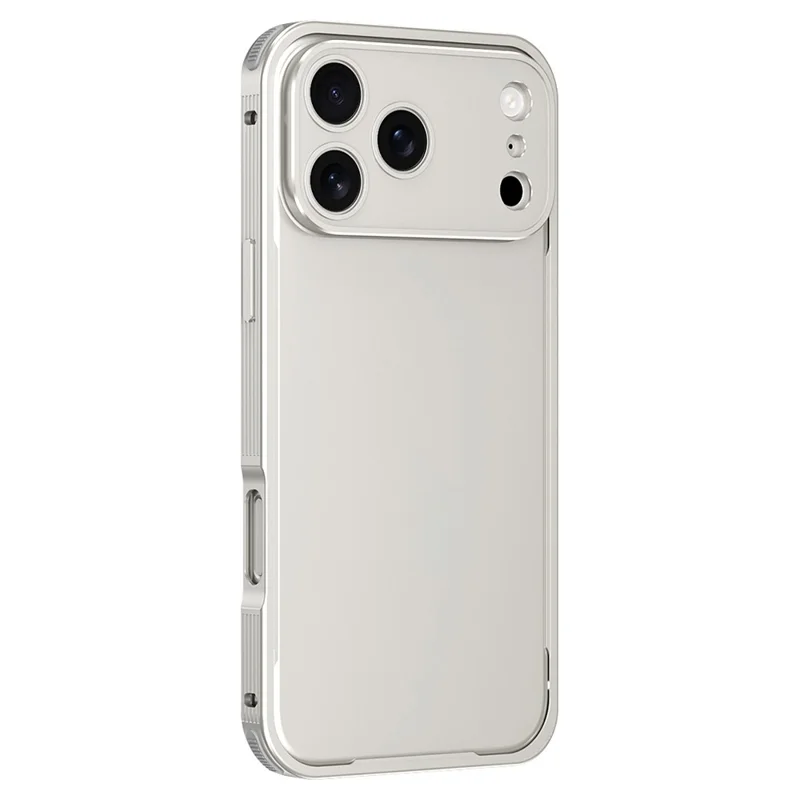For iPhone 17 Pro Bumper Case Heat Dissipation Aluminium Alloy Phone Shell with Buckle / Camera Lid - Titanium