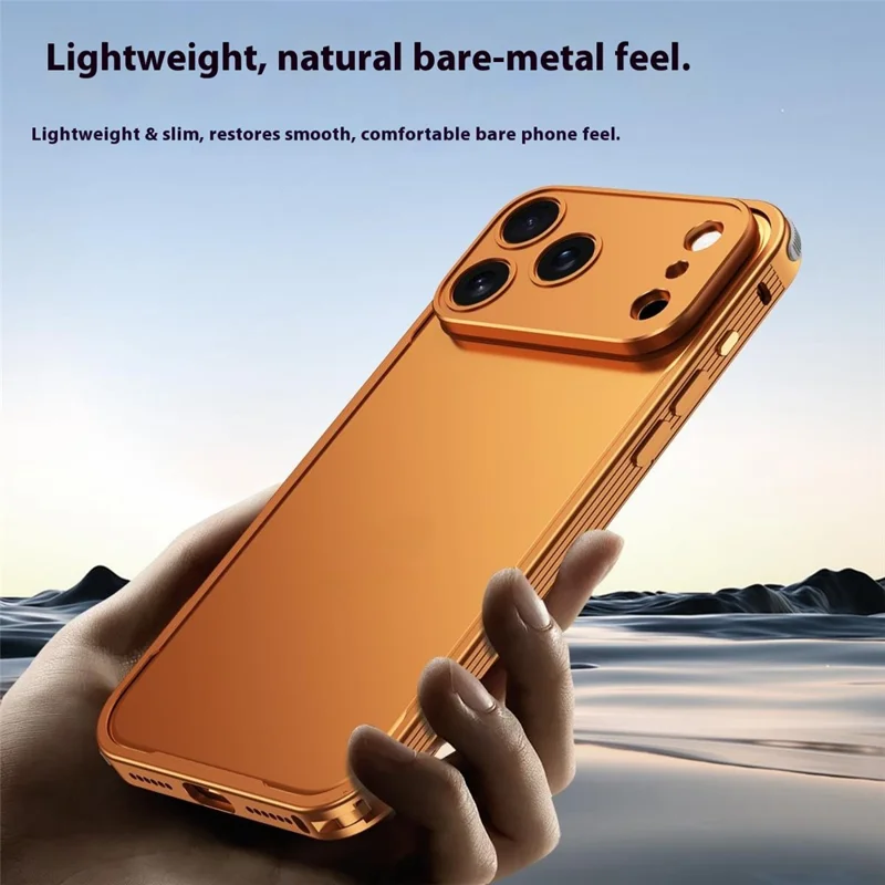 For iPhone 17 Pro Bumper Case Heat Dissipation Aluminium Alloy Phone Shell with Buckle / Camera Lid - Titanium