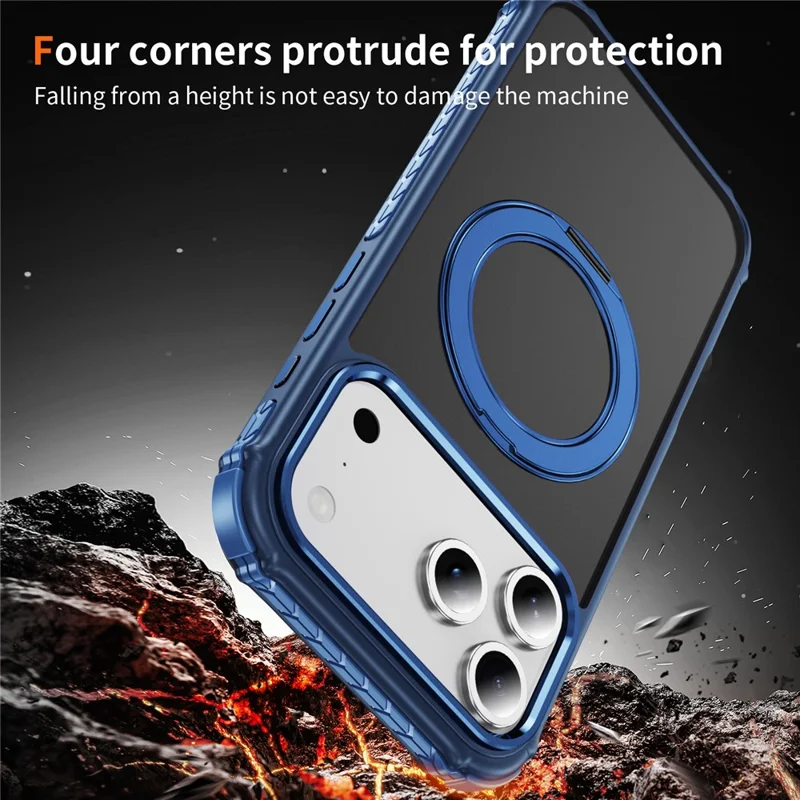 For iPhone 17 Pro Max Case Compatible with MagSafe Skin Touch Airbag Anti Drop TPU + PC Phone Cover - Blue