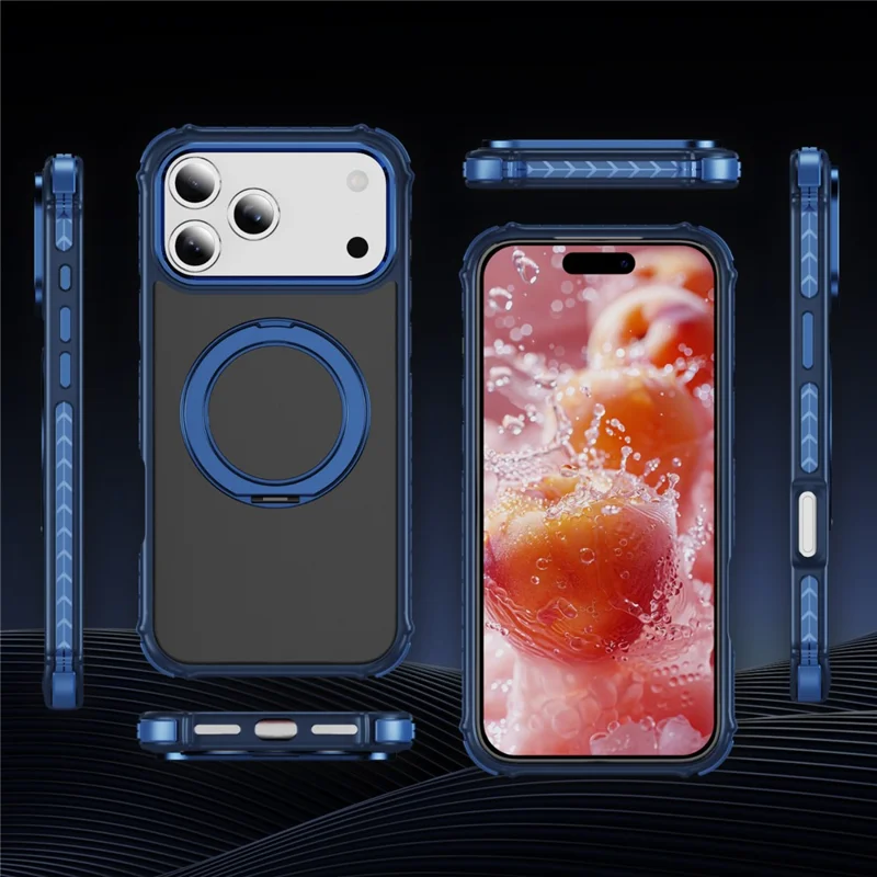 For iPhone 17 Pro Max Case Compatible with MagSafe Skin Touch Airbag Anti Drop TPU + PC Phone Cover - Blue