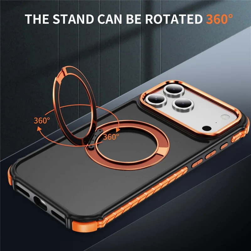 Capa para iPhone 17 Pro Compatível com MagSafe Skin Touch Airbag Anti Queda TPU + Capa de Telefone PC - Laranja