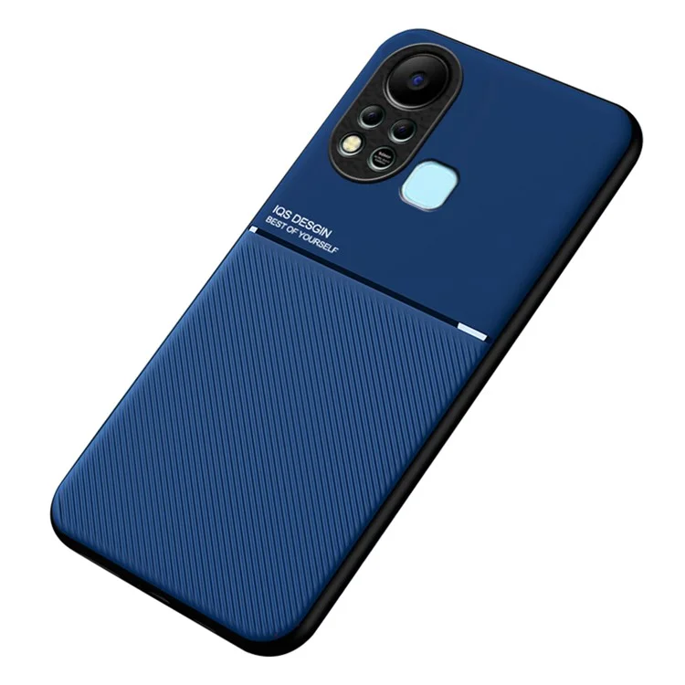Para Infinix Hot 11s PU Leather+TPU Back Case Con Capas Híbridas Impresas - Azul