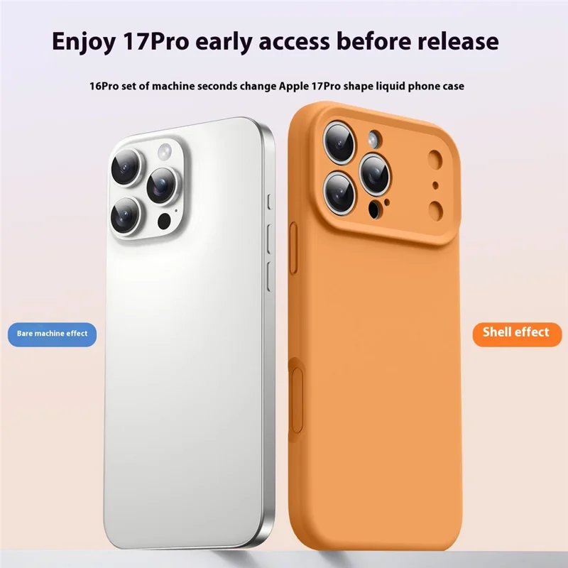 For iPhone 16 Pro Max Liquid Silicone Case Transform to 17 Pro Design Shockproof Phone Cover - Light Green