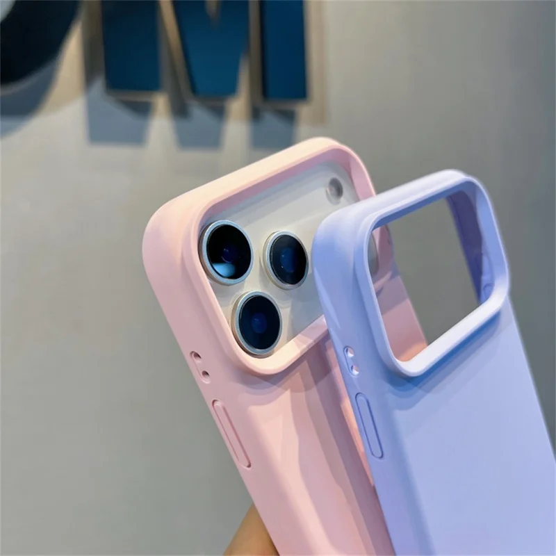 For iPhone 17 Pro Max Case Soft Microfiber Lining Liquid Silicone + PC Phone Cover with Wrist Strap - Light Yellow
