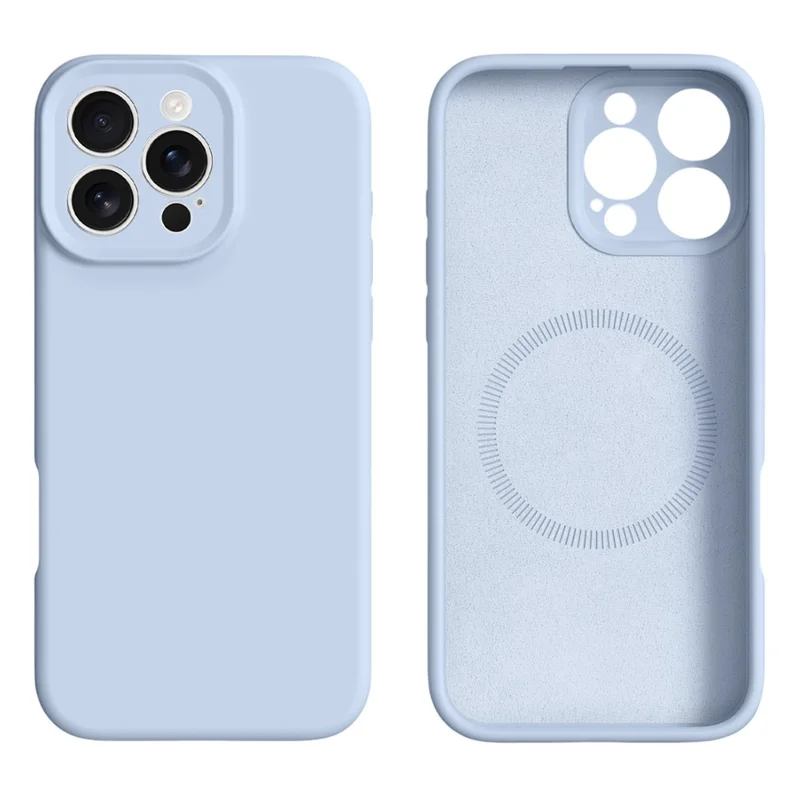 For iPhone 16 Pro Case Compatible with MagSafe Precise Cutouts Liquid Silicone Protective Back Cover - Baby Blue