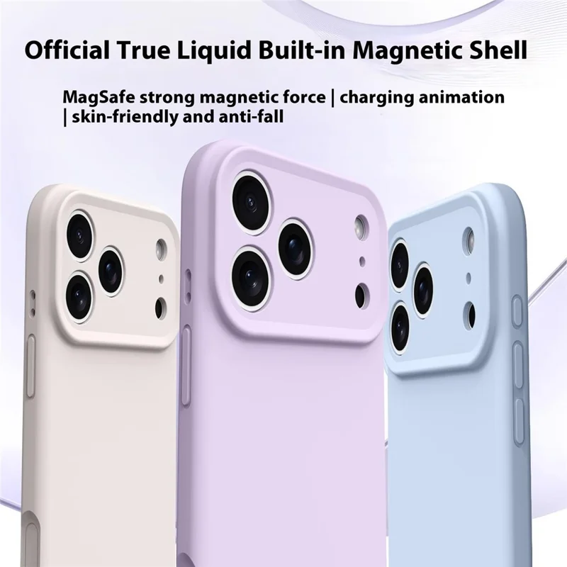 For iPhone 17 Pro Max Case Compatible with MagSafe Precise Cutouts Liquid Silicone Protective Back Cover - Light Purple