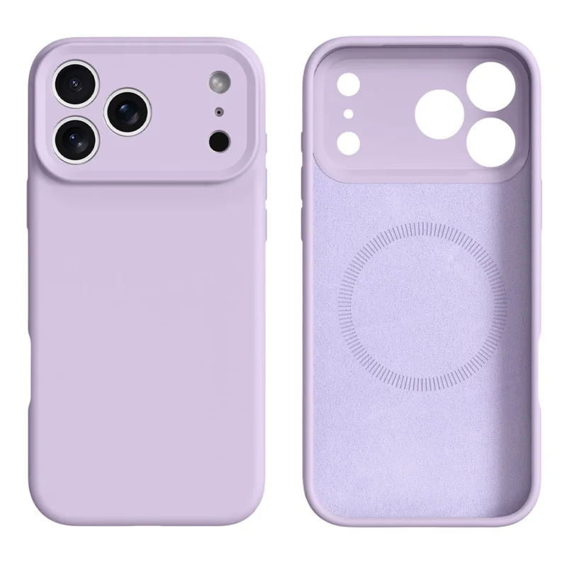 For iPhone 17 Pro Case Compatible with MagSafe Precise Cutouts Liquid Silicone Protective Back Cover - Light Purple