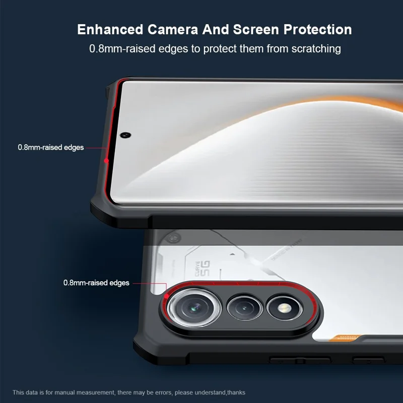 XUNDD Pour TECNO Pova Curve 5G Étui Antichoc TPU + Couvercle Arrière Transparent en Acrylique