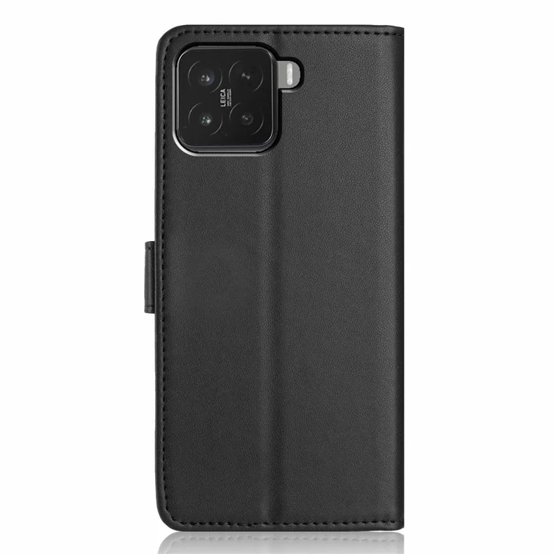 Funda tipo cartera para Xiaomi 15T Pro con correa / Múltiples ranuras para tarjetas Color sólido Cubierta de cuero con soporte para teléfono - Negro