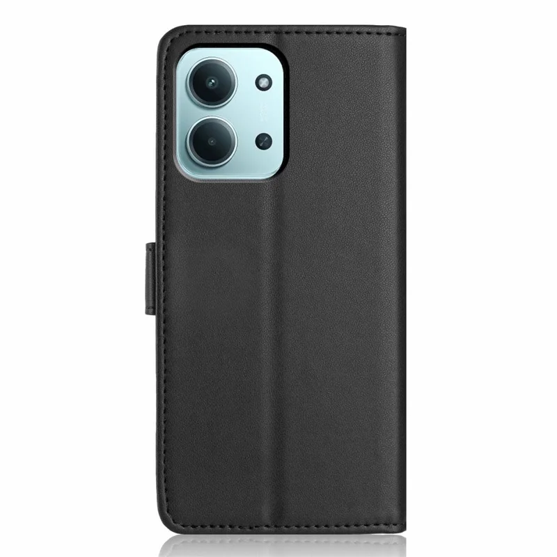 Capa de Telefone Xiaomi Redmi 15C 4G (Global) (171mm) com Alça / Vários Slots para Cartões Cor Sólida de Couro com Suporte - Preto