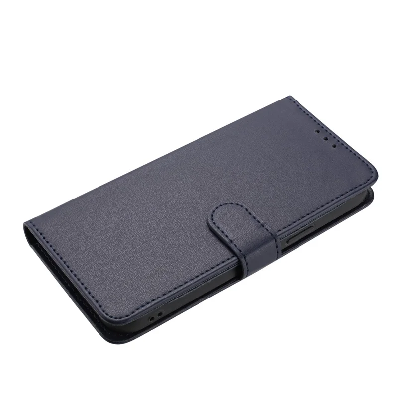 For Xiaomi Redmi 13C 4G / 13C 5G Wallet Case with Strap / Multiple Card Slots Solid Color Leather Stand Phone Cover - Blue