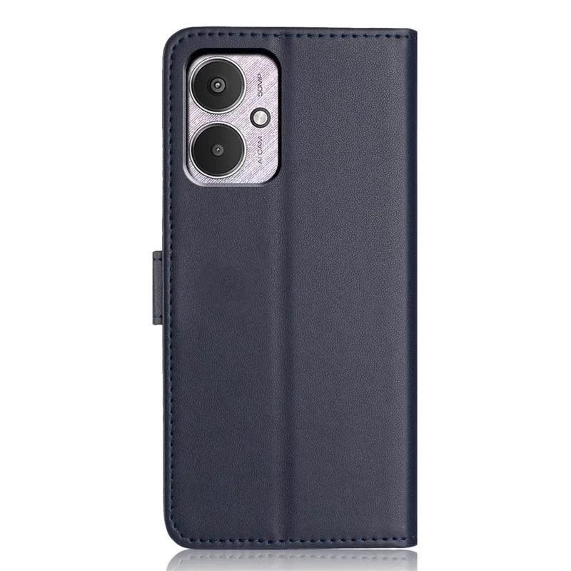 For Xiaomi Redmi 13C 4G / 13C 5G Wallet Case with Strap / Multiple Card Slots Solid Color Leather Stand Phone Cover - Blue