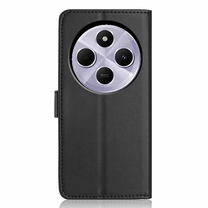 Wallet Case For Xiaomi Redmi 14C 4G / 14R 5G / A3 Pro 4G / A4 5G / Poco C75 4G Leather Stand Phone Cover with Strap / Multiple Card Slots - Black