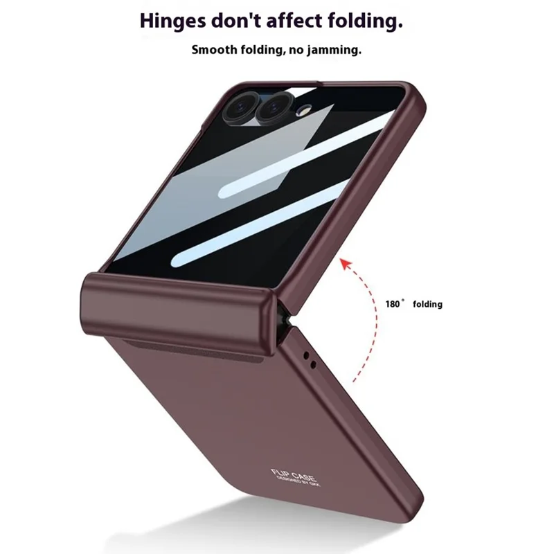 GKK For Samsung Galaxy Z Flip7 5G Case Magnetic Hinge Protection PC Phone Cover with Anti-Spy Tempered Glass Film - Matcha Green
