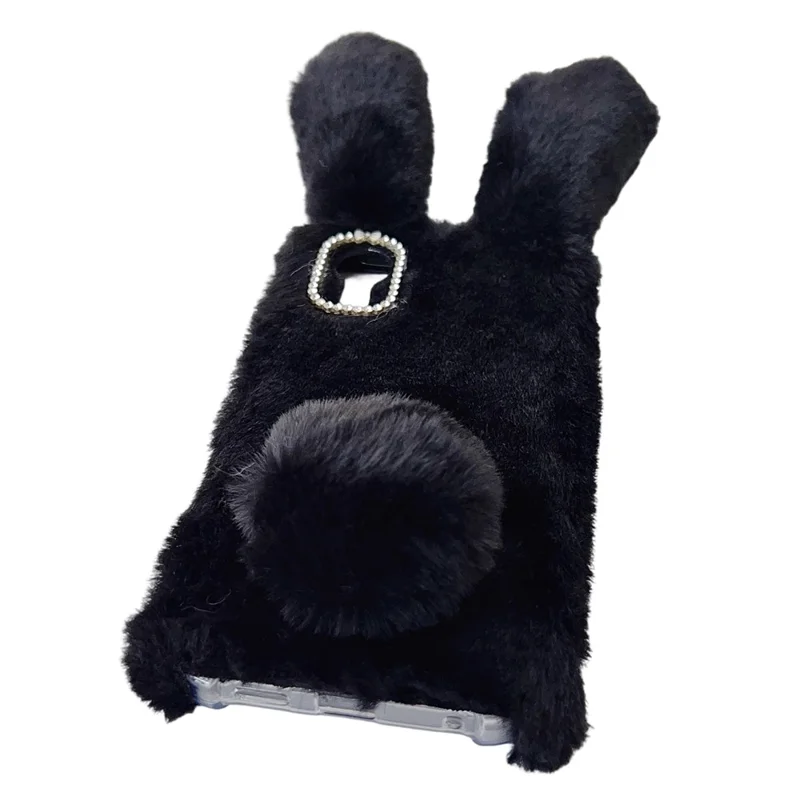 Чехол для Samsung Galaxy Xcover7 Plush Cute Bunny Winter Fluffy TPU Phone Cover - Black