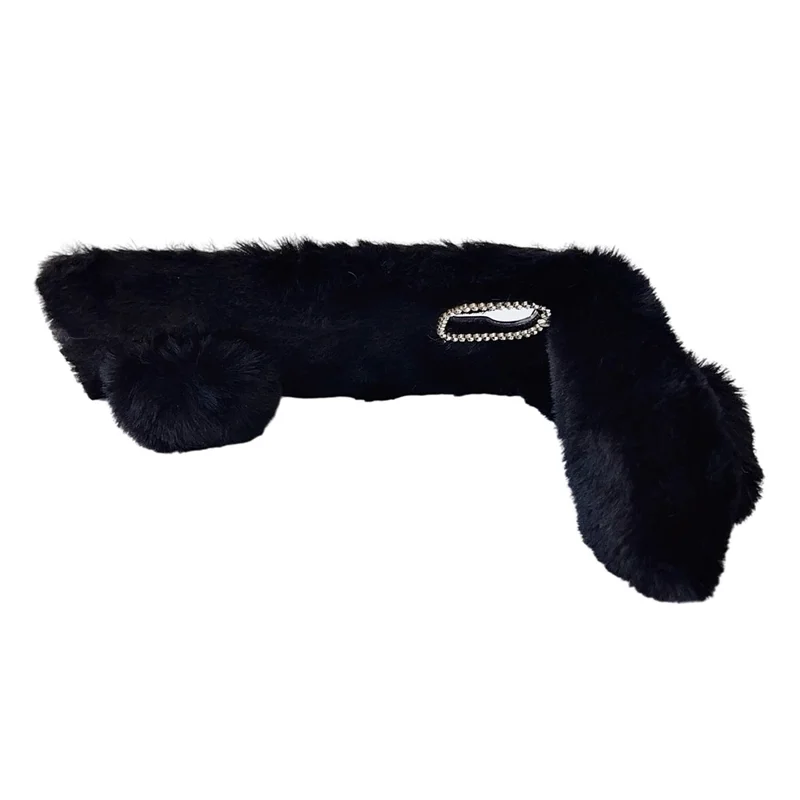 Чехол для Samsung Galaxy Xcover7 Plush Cute Bunny Winter Fluffy TPU Phone Cover - Black
