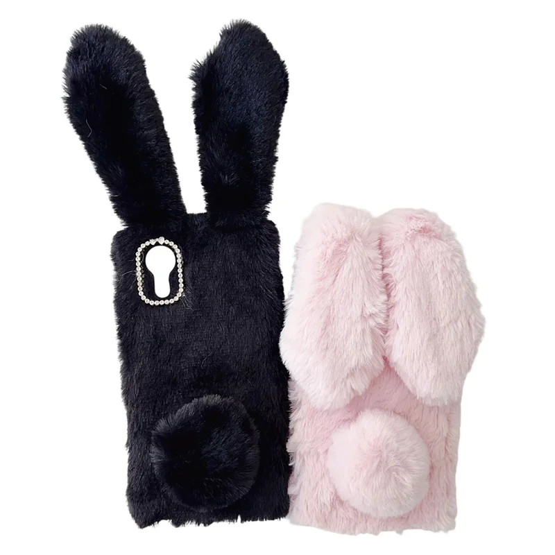 Чехол для Samsung Galaxy Xcover7 Plush Cute Bunny Winter Fluffy TPU Phone Cover - Black