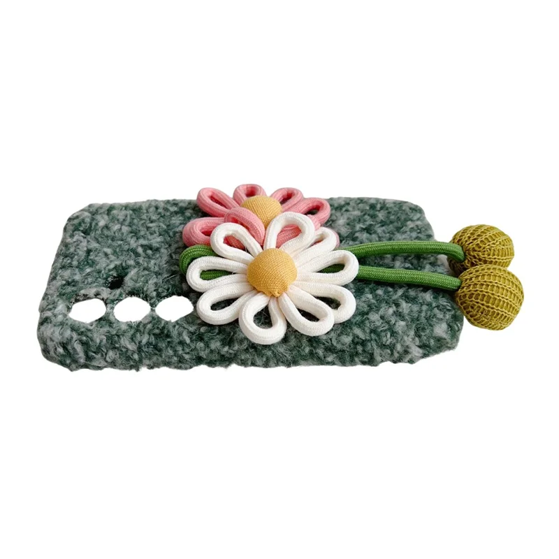 For Samsung Galaxy S25 FE Case Woven 3D Floral Plush TPU Protective Cover - Blue