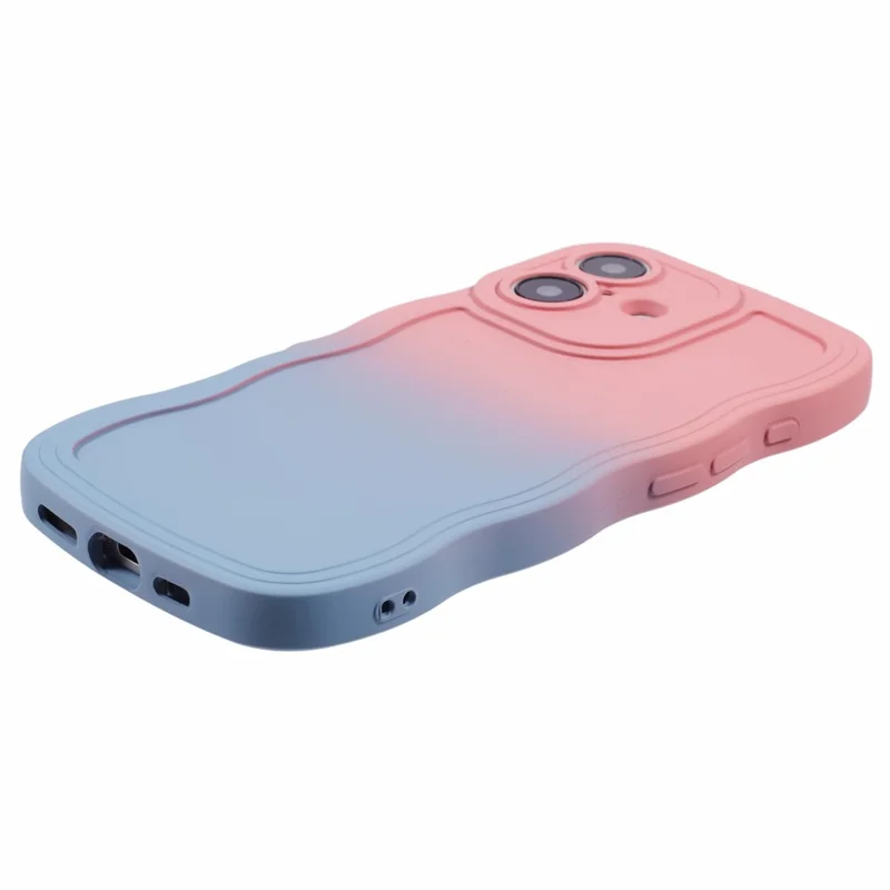 For iPhone 17 Case Gradient Color Rubberized TPU Phone Cover - Pink + Sky Blue