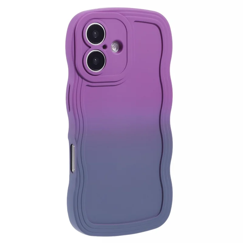 For iPhone 17 Case Gradient Color Rubberized TPU Phone Cover - Purple + Lavender Grey