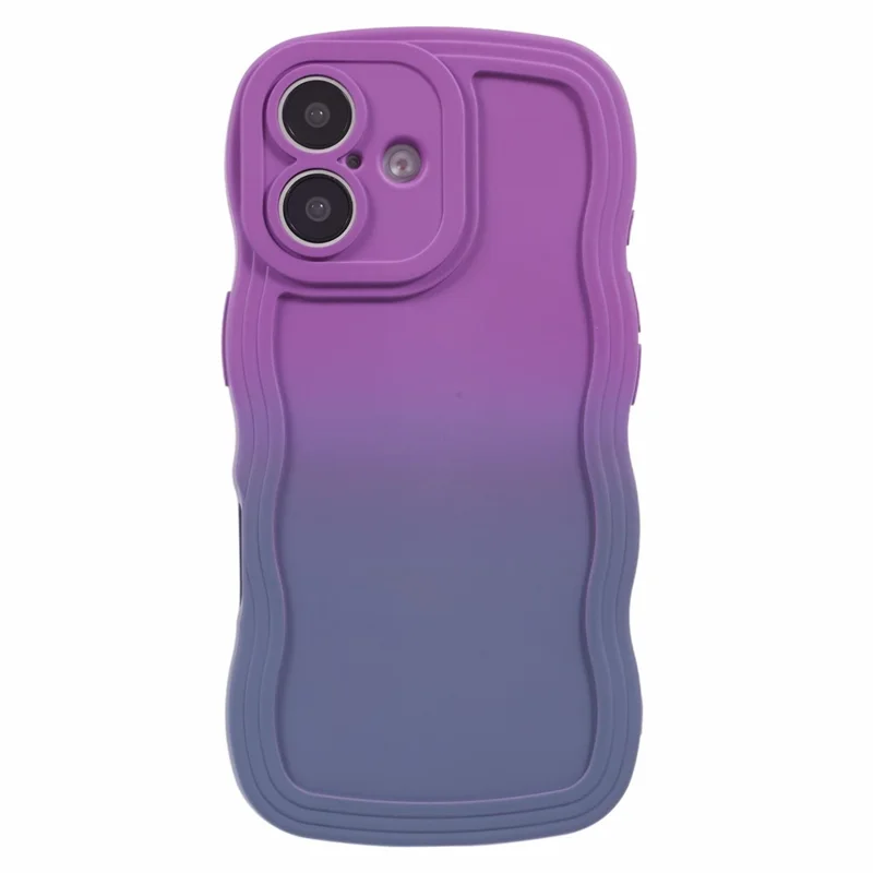 For iPhone 17 Case Gradient Color Rubberized TPU Phone Cover - Purple + Lavender Grey
