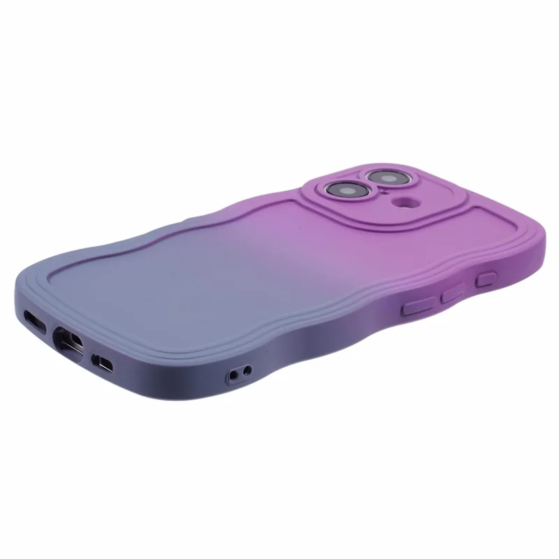 For iPhone 17 Case Gradient Color Rubberized TPU Phone Cover - Purple + Lavender Grey