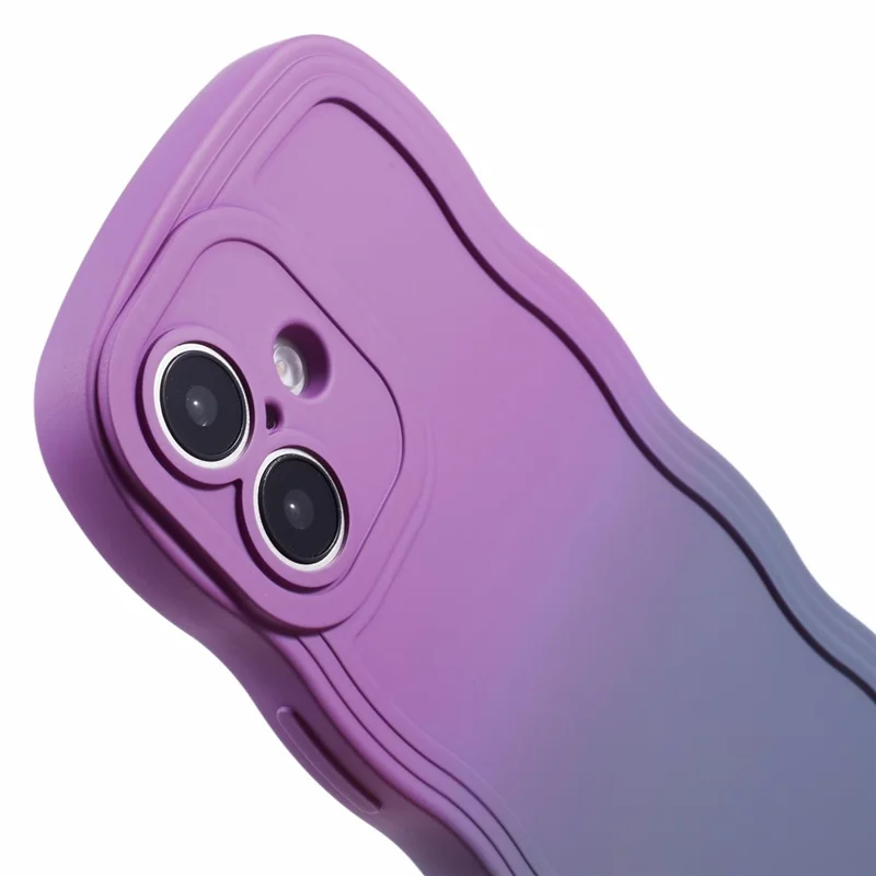 For iPhone 17 Case Gradient Color Rubberized TPU Phone Cover - Purple + Lavender Grey