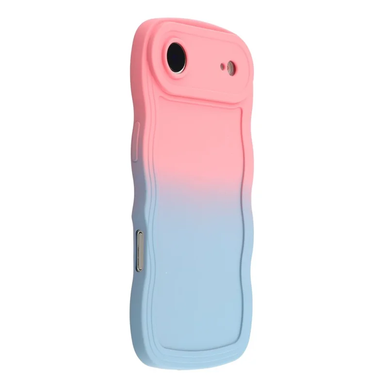 For iPhone Air Case Gradient Color Rubberized TPU Phone Cover - Pink + Sky Blue