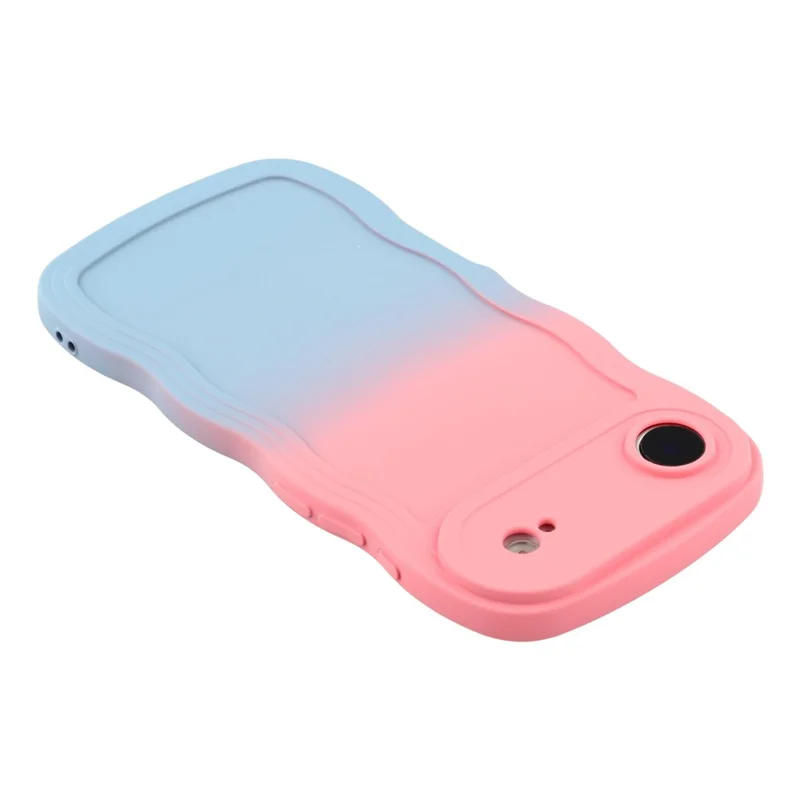 For iPhone Air Case Gradient Color Rubberized TPU Phone Cover - Pink + Sky Blue