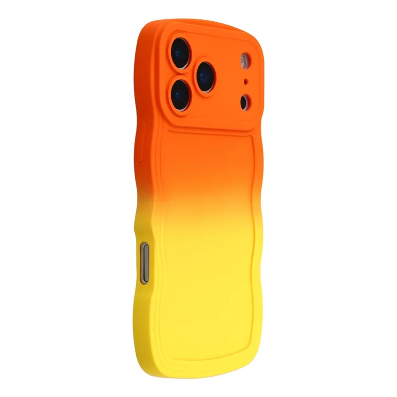 For iPhone 17 Pro Case Gradient Color Rubberized TPU Phone Cover - Orange + Yellow