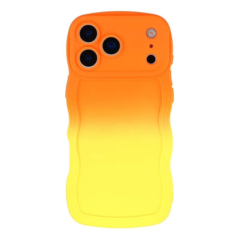 For iPhone 17 Pro Case Gradient Color Rubberized TPU Phone Cover - Orange + Yellow