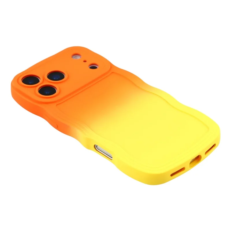 For iPhone 17 Pro Case Gradient Color Rubberized TPU Phone Cover - Orange + Yellow